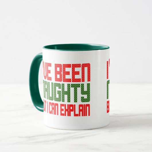 Weihnachten war ich ein unheilvoller Kreuzstich Tasse (Vorderseite Links)
