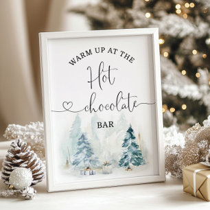 Weihnachten Warm auf der heißen Schokolade Bar Poster