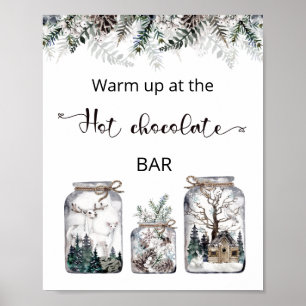 Weihnachten Warm auf der heißen Schokolade Bar Poster