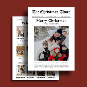 Weihnachten, was für ein Jahr Zeitung Foto Feiertagskarte