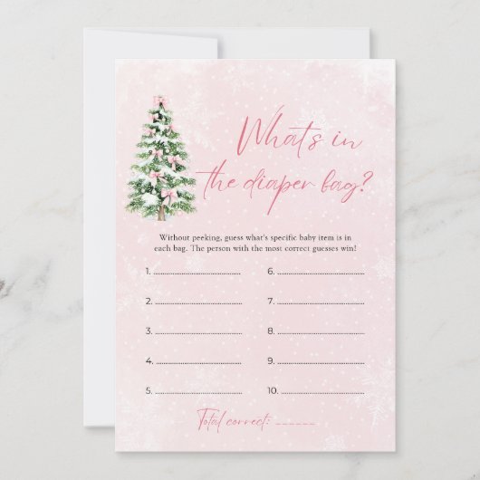 Weihnachten, was in der Windeln-Beutel Baby-Dusche Einladung (Vorderseite)