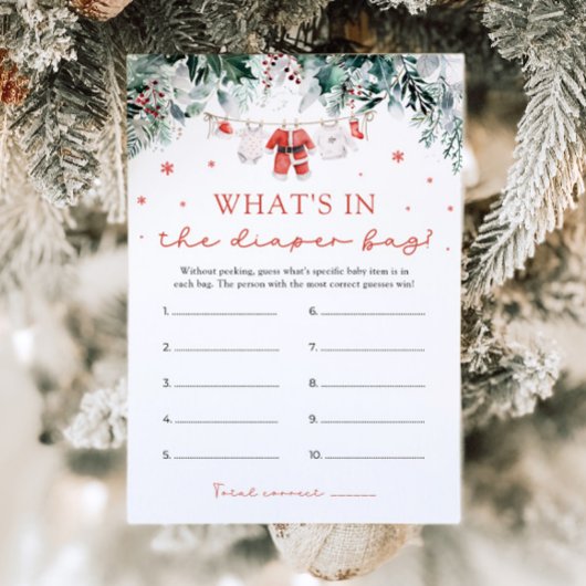 Weihnachten, was in der Windeln-Beutel Baby-Dusche Einladung