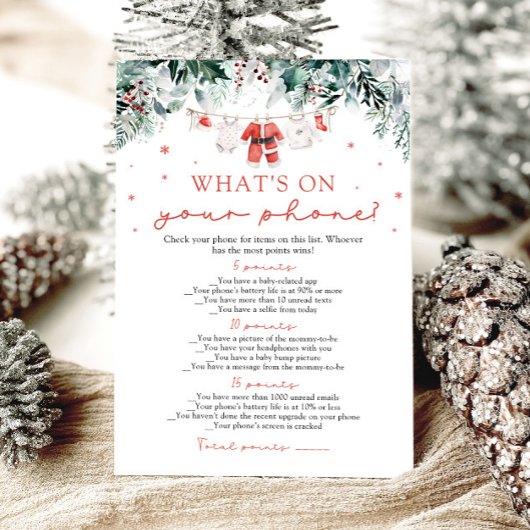 Weihnachten Was ist auf Ihrem Handy Baby Shower Ga Einladung