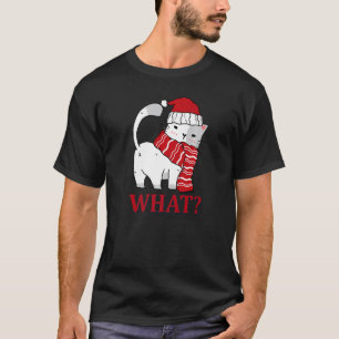 Weihnachten WAS Katze In Santa Hut Frohe Feiertage T-Shirt