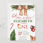 Weihnachten Was Spaß Erste Geburtstagseinladung Einladung (Vorderseite)