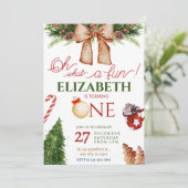 Weihnachten Was Spaß Erste Geburtstagseinladung Einladung (Stehend Vorderseite)