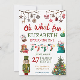 Weihnachten Was Spaß zum ersten Geburtstag Einladung