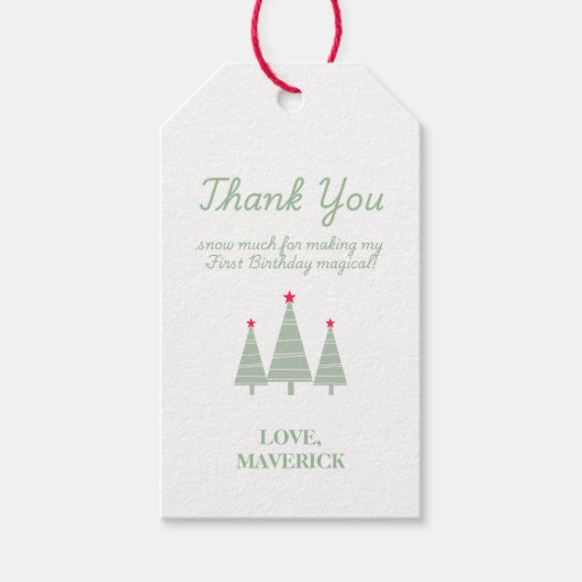 Weihnachten Was Spaß zum ersten Geburtstag Geschenkanhänger (Vorderseite)