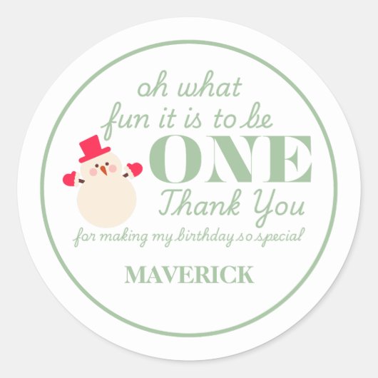 Weihnachten Was Spaß zum ersten Geburtstag Runder Aufkleber (Vorderseite)