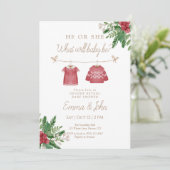 Weihnachten, was wird das Baby einladen Einladung (Stehend Vorderseite)