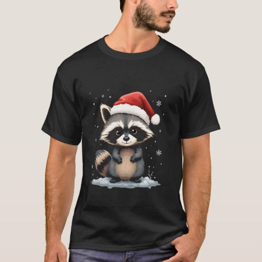 Weihnachten, Waschbär T-Shirt (Vorderseite)