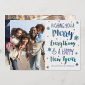 Weihnachten Wasserfarbe Blau Moderne Schneeballkar (Vorne/Hinten)