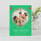 Weihnachten Wasserfarbe Blumenfotos Feiertag Einladung (Stehend Vorderseite)