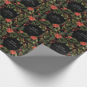 Weihnachten Wasserfarbe Blumengrün Botanisch Geschenkpapier (Ecke)