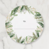 Weihnachten Wasserfarbe Blumenmassgeschneiderter U Geschenkanhänger (Rückseite)