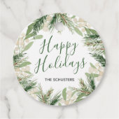 Weihnachten Wasserfarbe Blumenmassgeschneiderter U Geschenkanhänger (Vorderseite)