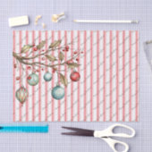 Weihnachten Wasserfarbe Elegantes Script Rosa Stre Seidenpapier (Handwerk)