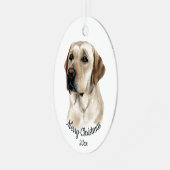 Weihnachten Wasserfarbe Golden Labrador Hund Ornament Aus Metall (Vorderseite links)