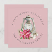 Weihnachten Wasserfarbe Laterne Red Poinsetta (Vorne/Hinten)