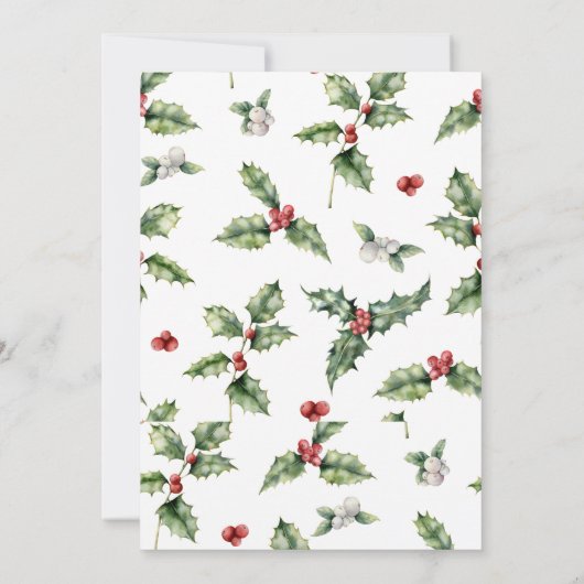 Weihnachten Wasserfarbe Lieblings Dinge Grüne Einladung (Rückseite)