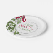 Weihnachten Wasserfarbe Moderne Rustikale Mistleto Pappteller (Schrägansicht)