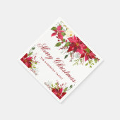 Weihnachten Wasserfarbe Poinsettia Blumenroter Nam Serviette (Ecke)