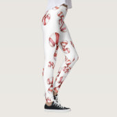 Weihnachten Wasserfarbe Rote Creme Candy Cane Leggings (Rechts)