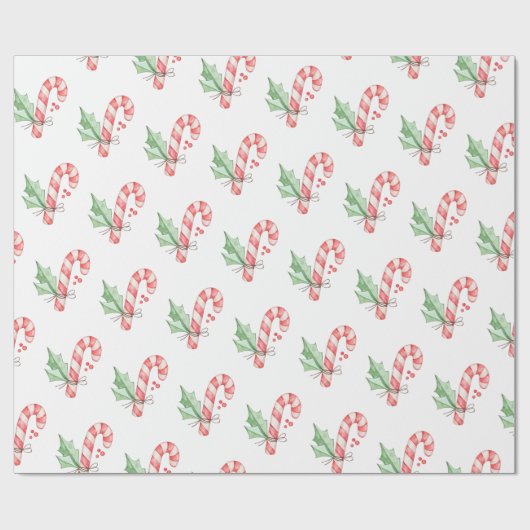 Weihnachten Wasserfarbe Rote Süßigkeiten und Grüne Geschenkpapier (Flach)