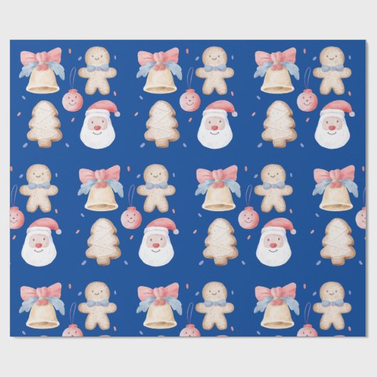 Weihnachten Wasserfarbe Santa, Lebkuchen und Gell Geschenkpapier (Flach)