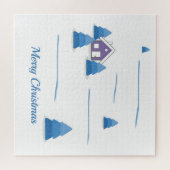 Weihnachten Wasserfarbe Schnee Landschaft Puzzle (Horizontal)