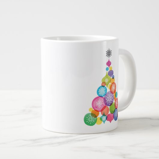 Weihnachten| Wasserfarbe - Schneeflocken - Zierbau Jumbo-Tasse (Vorderseite Rechts)