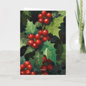 Weihnachten Wasserfarbe Stechpalmenblätter botanis (Rückseite)