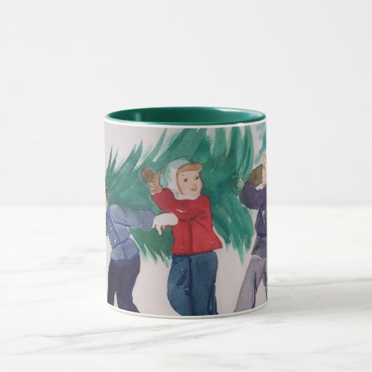 Weihnachten Wasserfarbe Zwei Tasse (Zentrum)