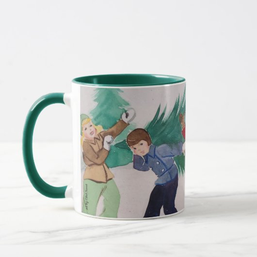 Weihnachten Wasserfarbe Zwei Tasse (Links)