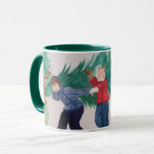Weihnachten Wasserfarbe Zwei Tasse (Vorderseite Links)
