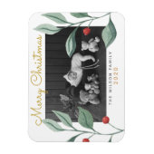 Weihnachten Wasserfarben Grün & Berry Magnet (Vertikal)