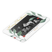 Weihnachten Wasserfarben Grün & Berry Magnet (Linke Seite)