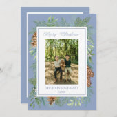 Weihnachten Wasserfarben Grüne Botanische Dusty Bl (Vorne/Hinten)