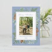 Weihnachten Wasserfarben Grüne Botanische Dusty Bl (Stehend Vorderseite)