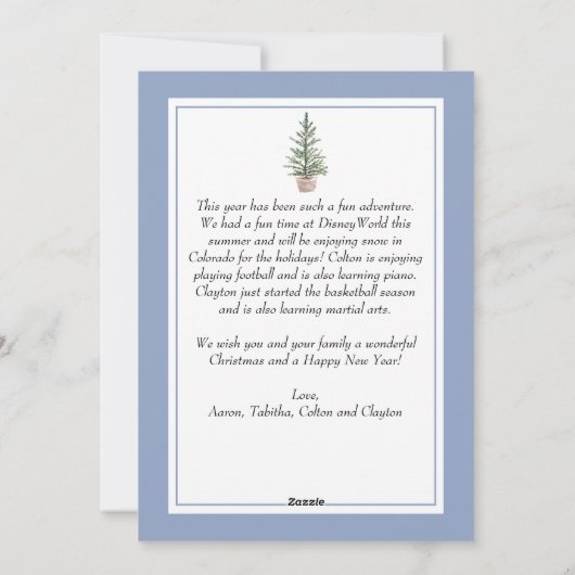 Weihnachten Wasserfarben Grüne Botanische Dusty Bl (Rückseite)