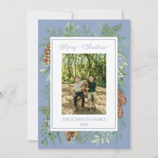 Weihnachten Wasserfarben Grüne Botanische Dusty Bl