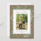 Weihnachten Wasserfarben Grüne Botanische Taupe (Vorderseite)