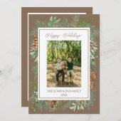 Weihnachten Wasserfarben Grüne Botanische Taupe (Vorne/Hinten)