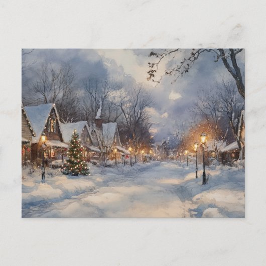 Weihnachten Wasserfarben Malerei Postkarte (Vorderseite)