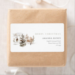 Weihnachten Wasserfarben Winterlandschaft