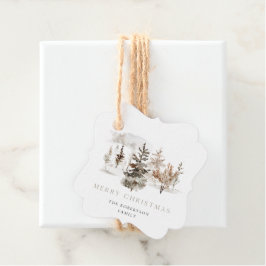 Weihnachten Wasserfarben Winterlandschaft Geschenkanhänger