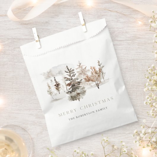 Weihnachten Wasserfarben Winterlandschaft Geschenktütchen (Ausgeschnitten)