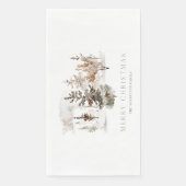 Weihnachten Wasserfarben Winterlandschaft Serviette (Vorderseite)