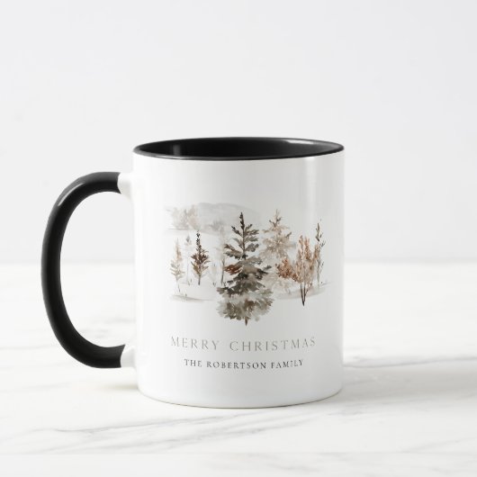Weihnachten Wasserfarben Winterlandschaft Tasse (Links)