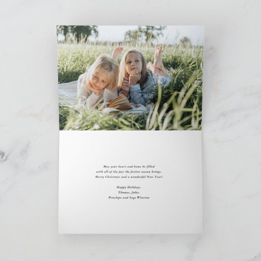 Weihnachten Wasserfarbene Festtage Fotokarte (Innenseite)